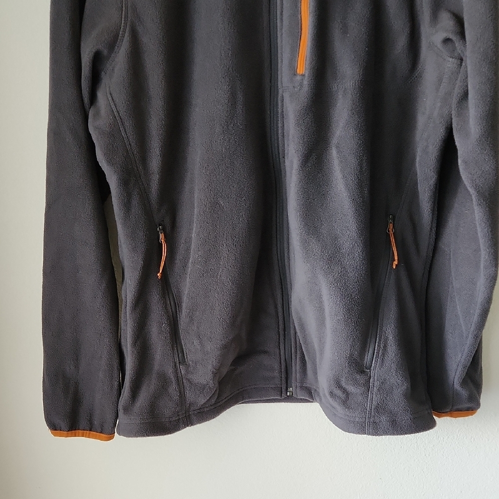 COLUMBIA Charcoal Grey Fleece Jacket Rustic Orange Details Men Sz M Gorpcore - Picture 5 of 16